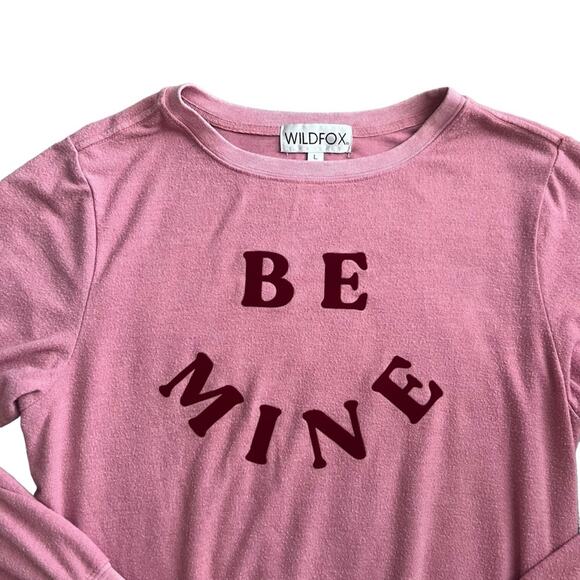Wildfox Women’s Be Mine Pink Velvet Velour Baggy Beach Jumper Pullover Sweater L - Picture 3 of 10